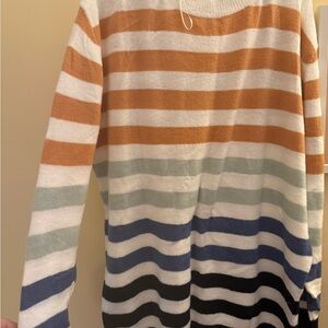 Kori Orange and White Striped Sweater